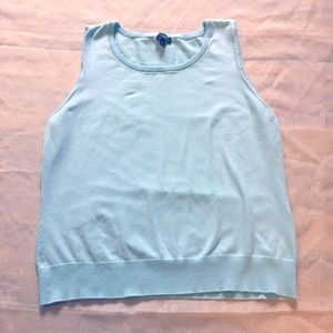 Talbots Petites XL Light Blue Sleeveless Shirt